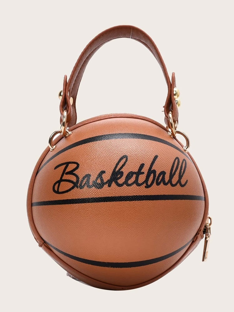 BASKETBALL SHAPED BAG - Brown