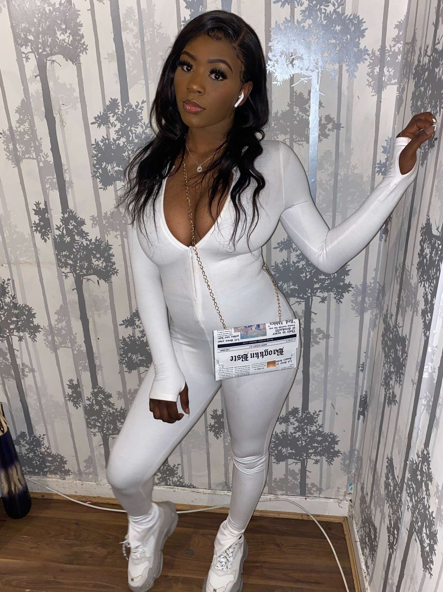 ‘ADORE’ White Split Jumpsuit